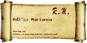 Rácz Marianna névjegykártya
